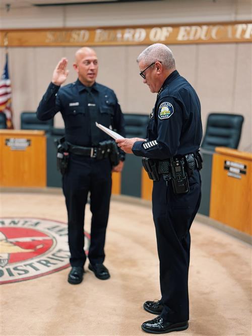 Chief Mancilla Swearing in New Officer